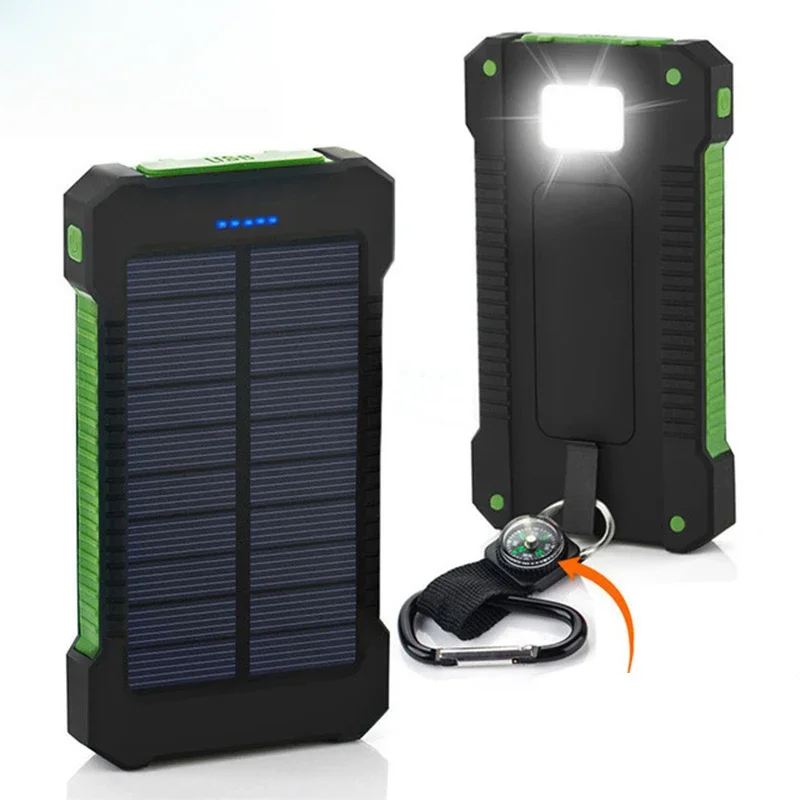 Usb Charger Dynamo - 20000mAh Portable Solar Power Bank Waterproof