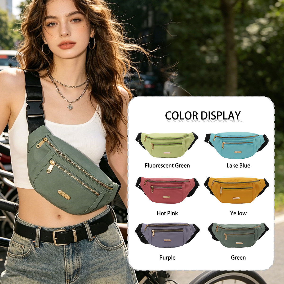 Cycling Commute - Fashion Casual Solid Color Women's Chest