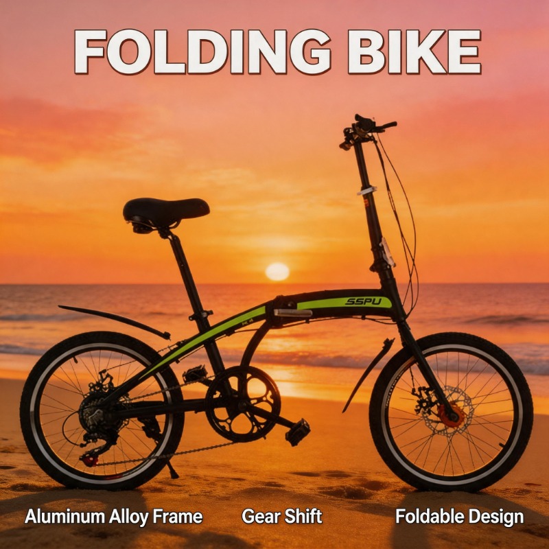 Commuter Biking - 20-Inch Lightweight Aluminium Alloy Folding Bike
