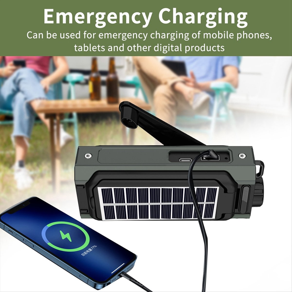 Usb Charger Dynamo - A26Z Portable Solar Radio, Emergency Hand