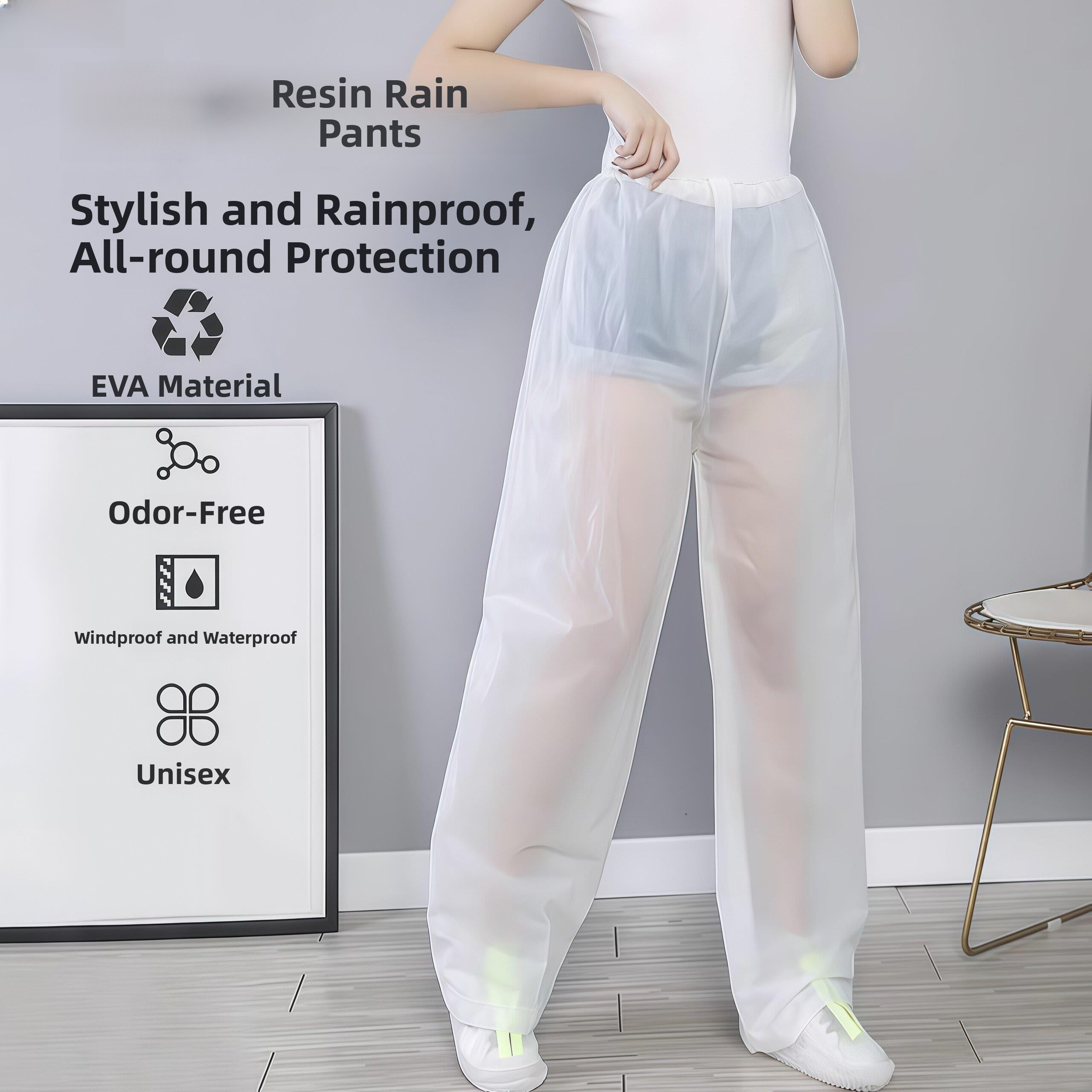 Cycling Commute Rain - Waterproof Thickened Plastic Rain Pants Men's