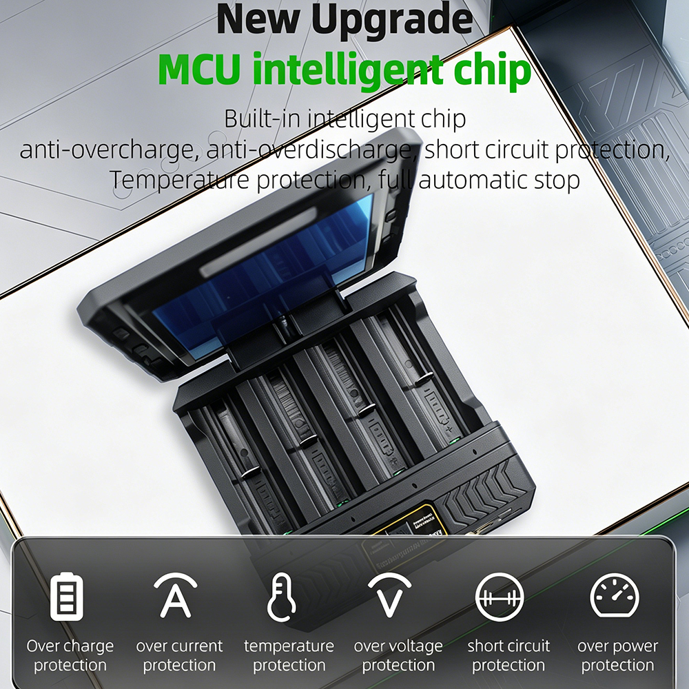 Usb Charger Dynamo - PHOMAX 4 Slot Battery Solar Charger.18650