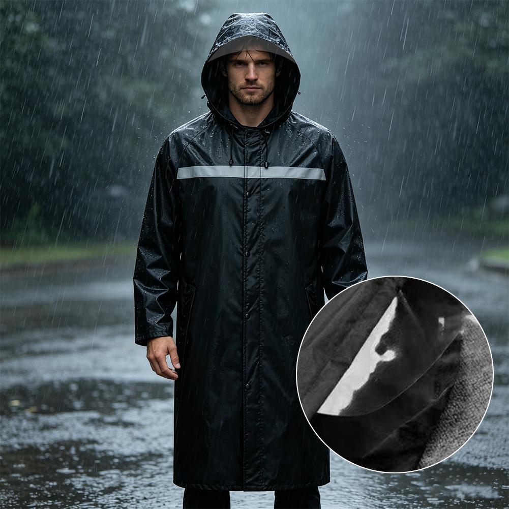 Cycling Commute Rain - Waterproof Hooded Rain Poncho, Heavy-Duty Long