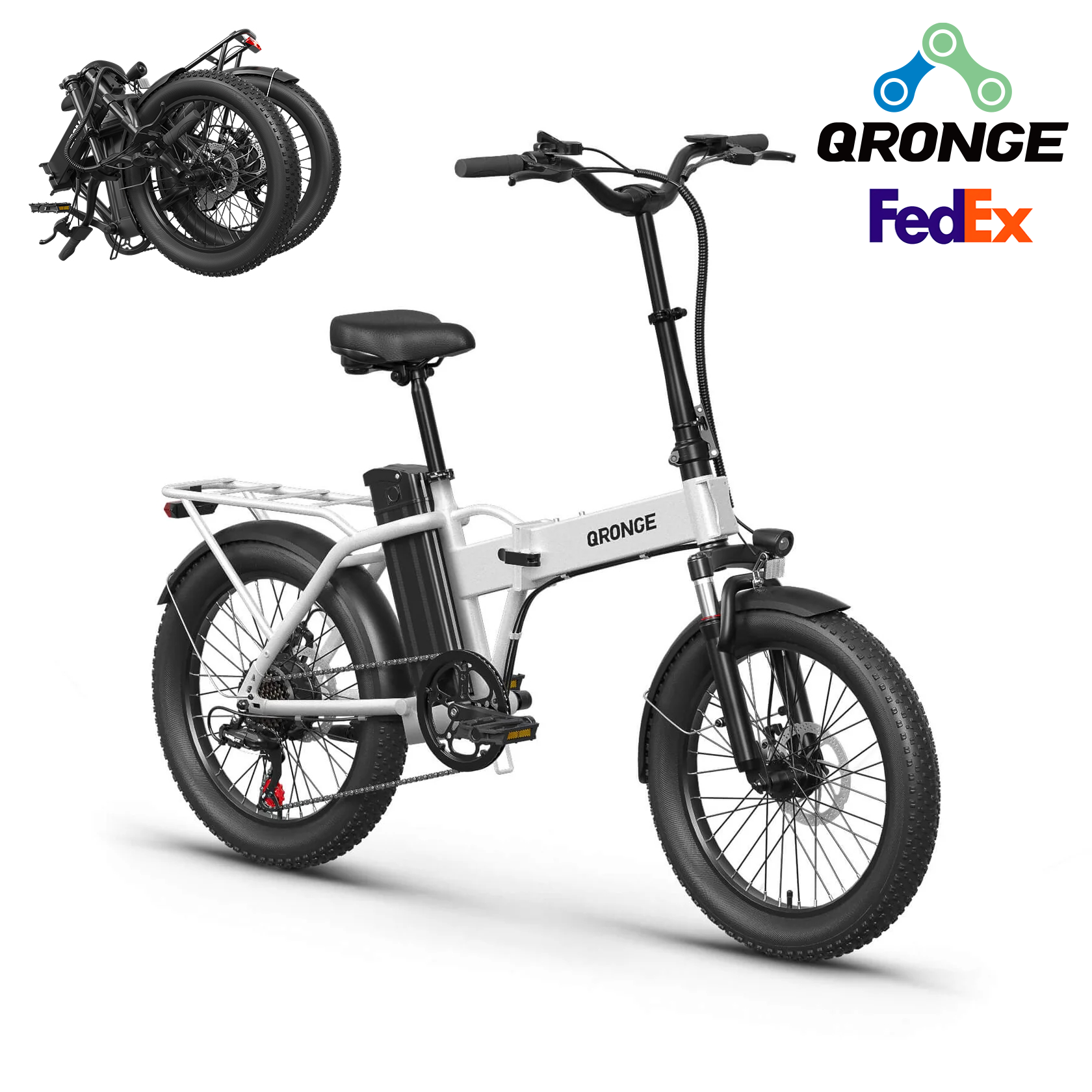 Commuting With Bike - QRONGE Waterfall Folding Electric Bicycle 1000W