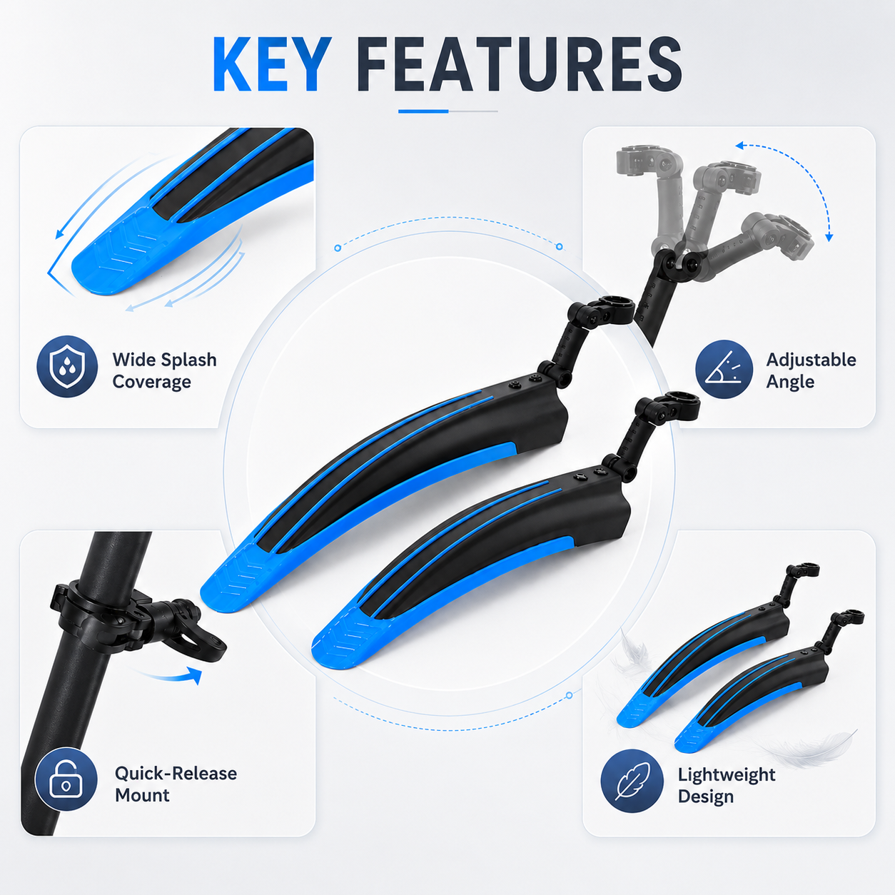 PINMOAP 2PCS Bicycle Mudguard  - Cycling Commute Rain ulasan dan harga