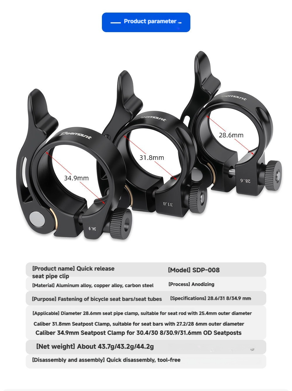 Bicycle Seat Tube Clamp Quick  - Cycling In City ulasan dan harga