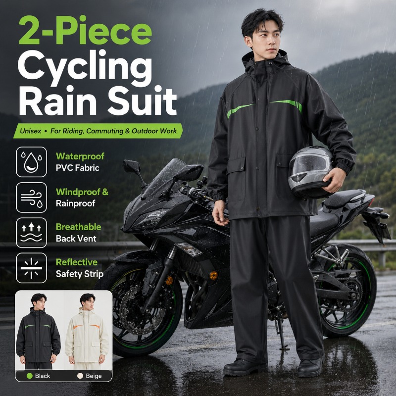 Unisex 2-Piece Waterproof Cycl - Cycling Commute Rain ulasan dan harga